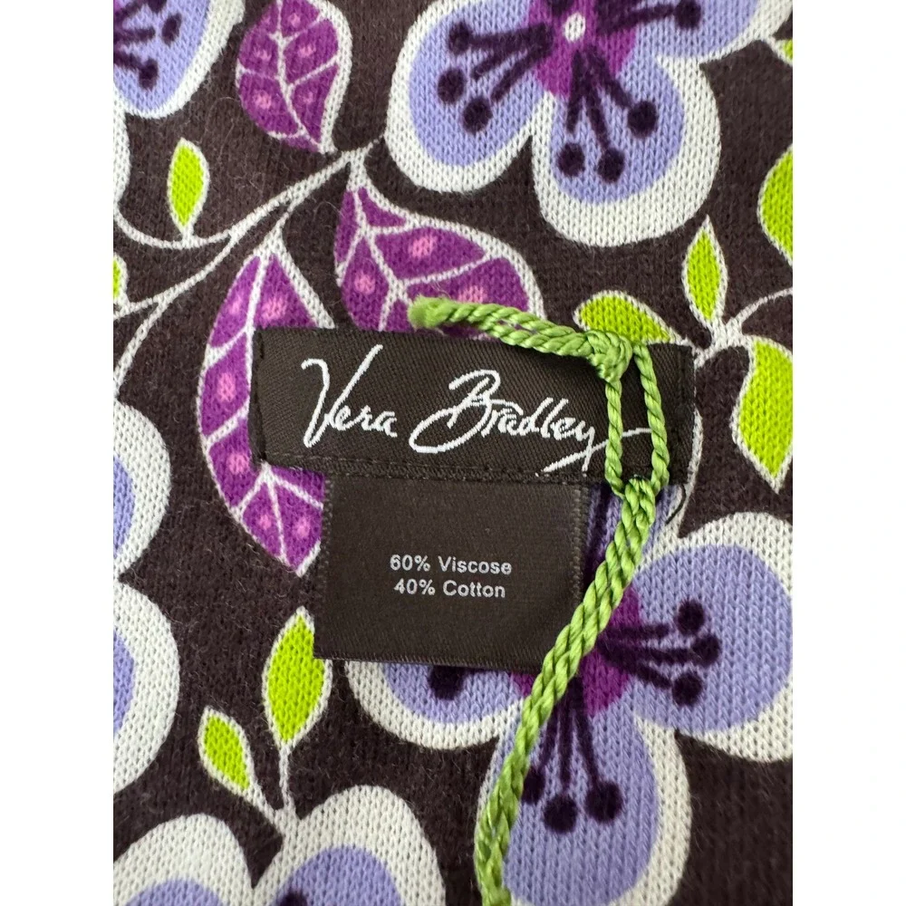 Vera Bradley Scarf Plum Petals NEW 7 1/4 x 64